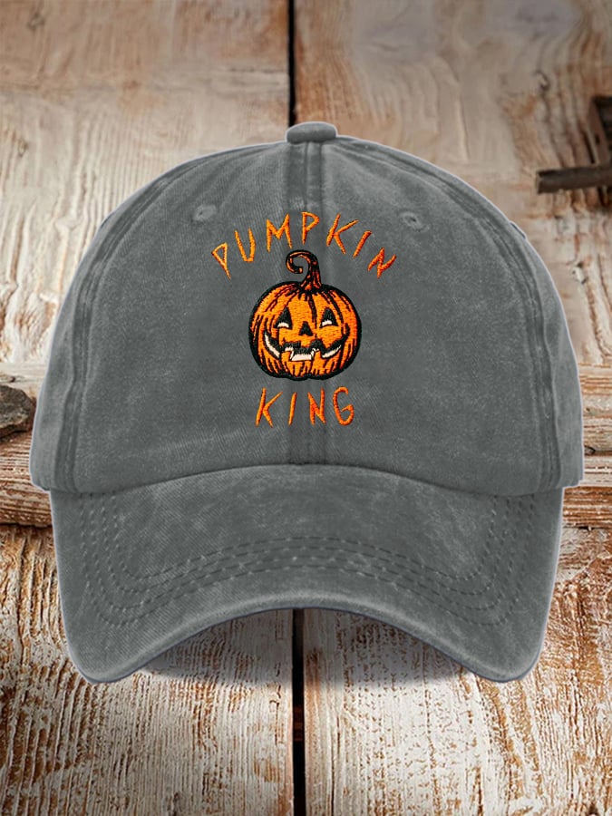 Vintage Pumpkin King Print Baseball Cap
