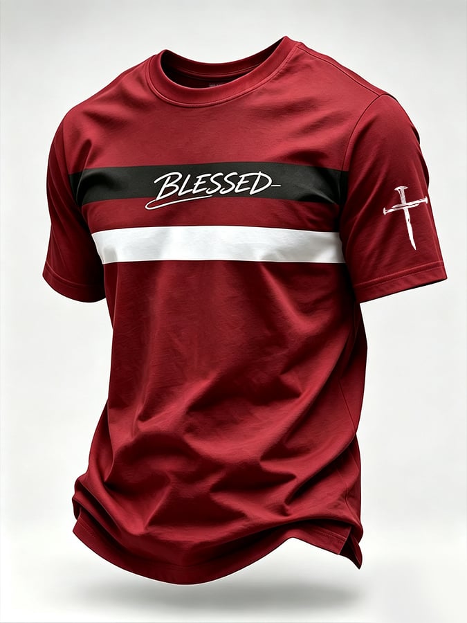Men'S Casual "Faith" Print T-Shirt