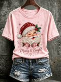Women's Christmas Print T‐Shirt