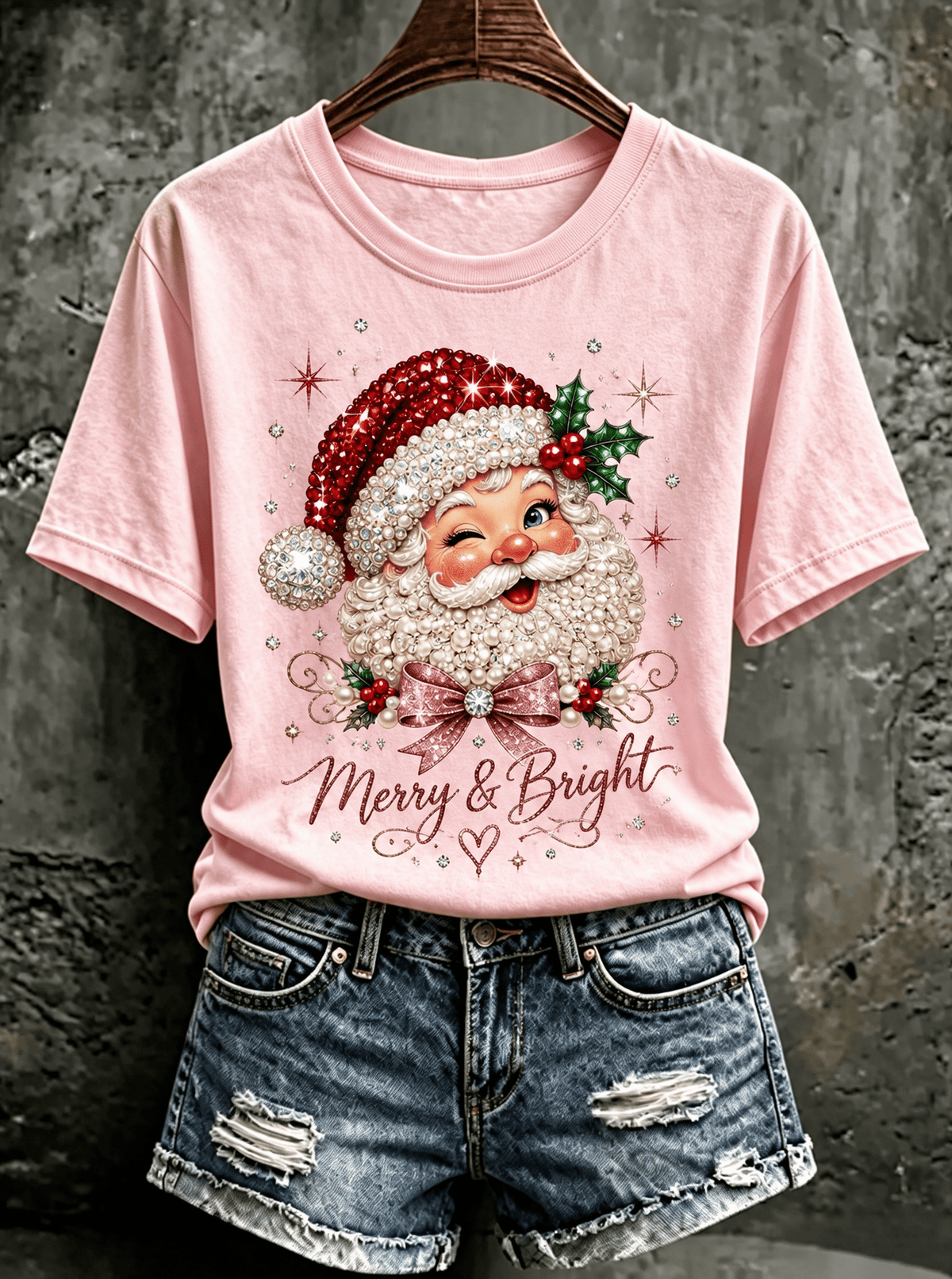 Women's Christmas Print T‐Shirt