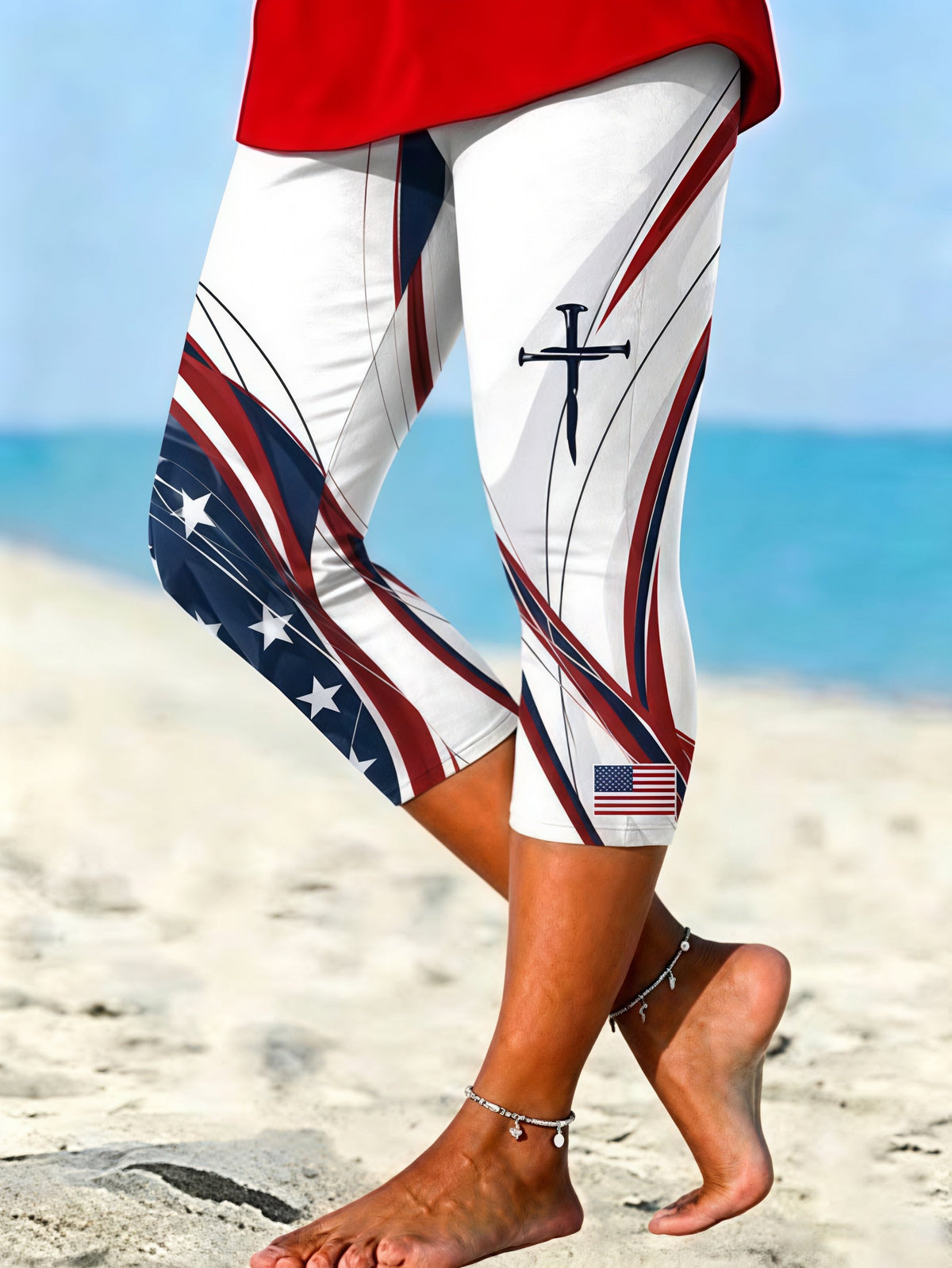 Women's Independence Day Faith Printed Pants