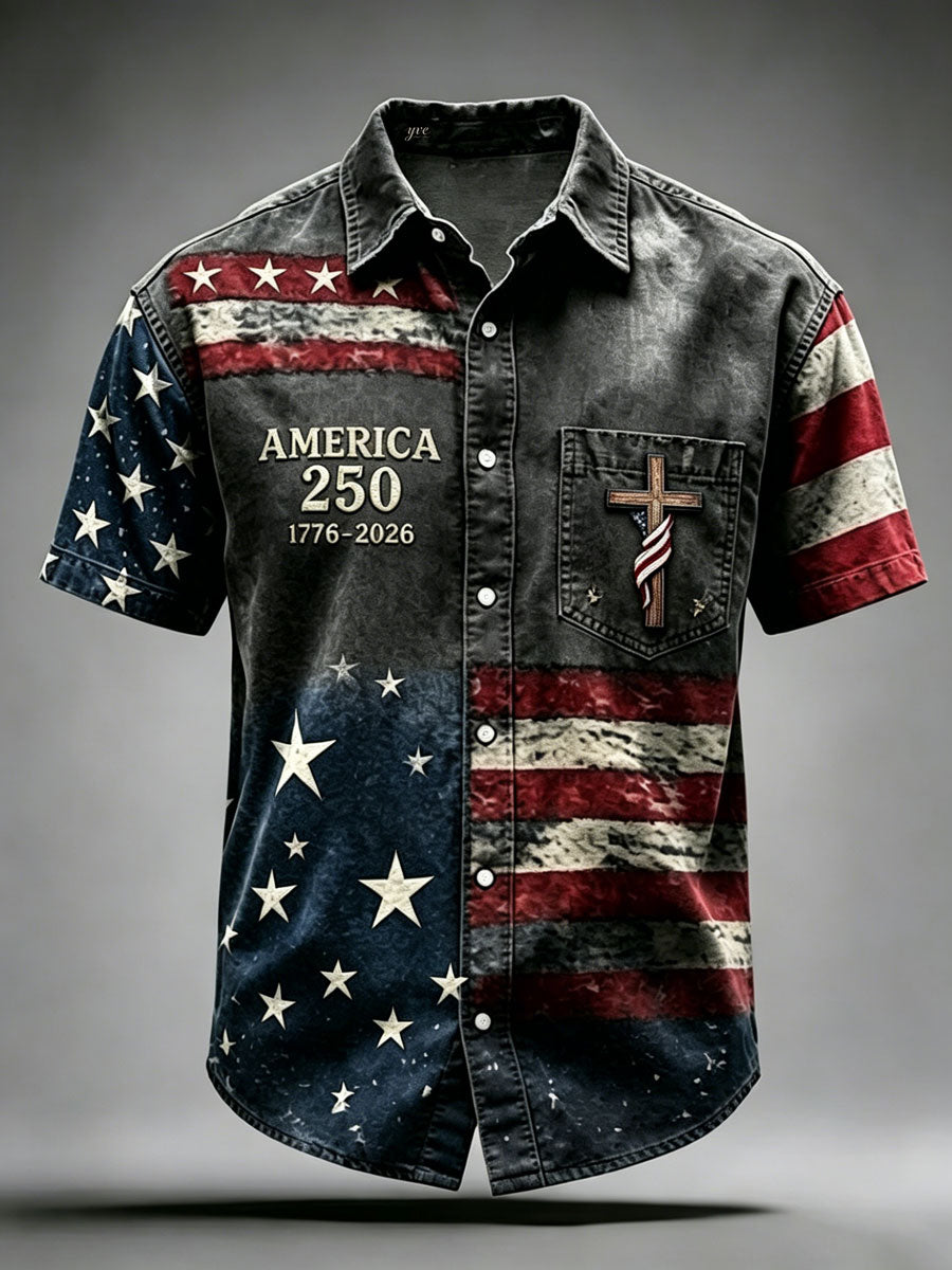 Men'S 250Th Anniversary National Faith Print  Shirt