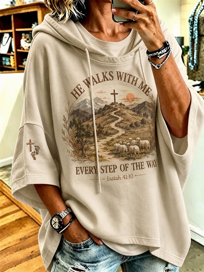 Women'S Casual "Faith" Print Top