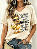 Women's Faith-Print Raglan-Sleeve T-Shirt