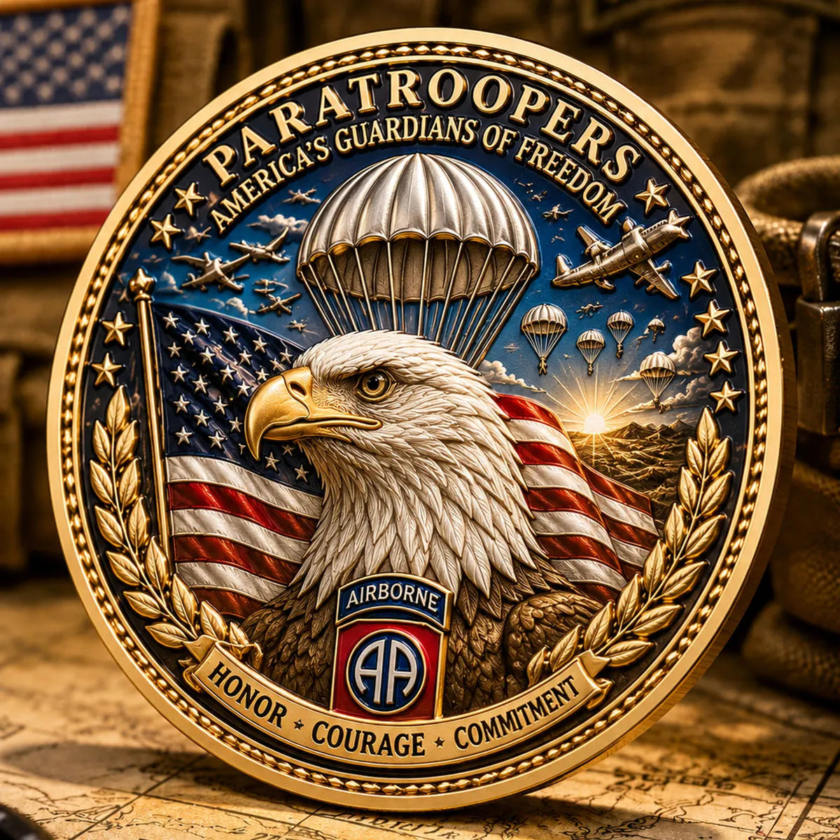 82nd Airborne Paratroopers Commemorative Metal Medal
