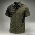 Men’s Olive Green Faith Patriotic Tactical Short Sleeve Shirt