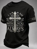 Men's I Am With You Always Print Casual T-shirt