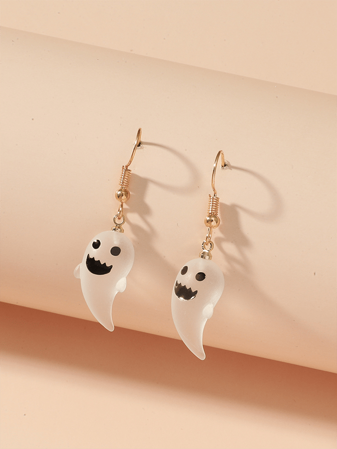 Halloween Personalized Cute Resin Ghost Pendant Earrings