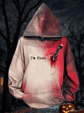 Women's Halloween "I'm Fine" Bloodstain Print Hooded Sweatshirt