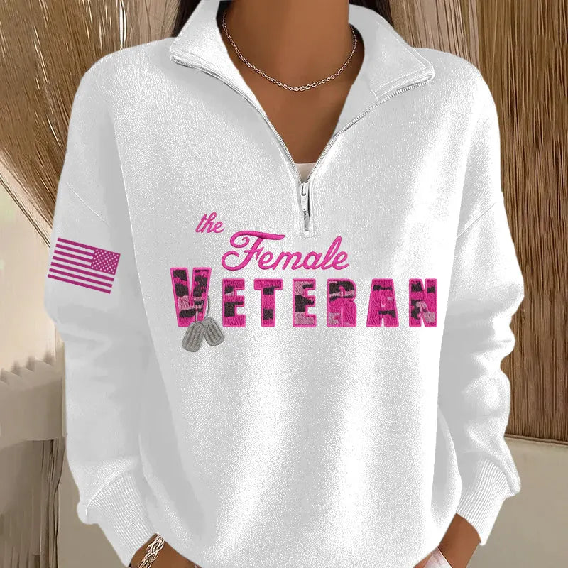 Women's Veteran Printed Casual Sweatshirt