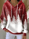 Women's Casual Christmas Nativity Print Long Sleeve Hooded Sweatshirt