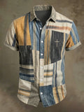 Men's Vintage Faith Faux-Linen Short-Sleeve Shirt
