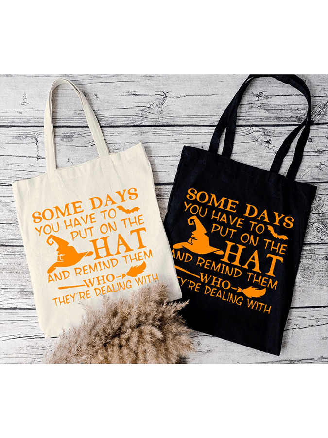 Funny Halloween Letter Print Shoulder Bag