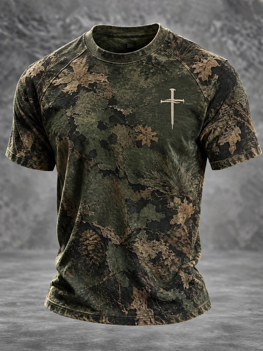 Men's Casual Printed Short-Sleeve Top