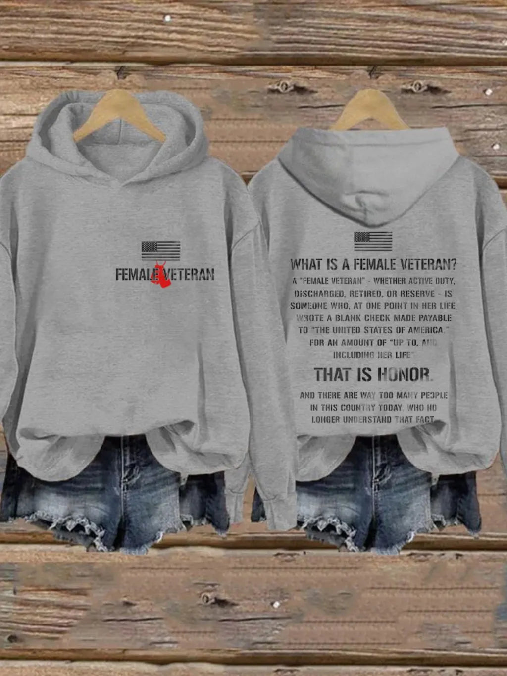 Women's Female Honor Veterans Day Printed Sweatshirt