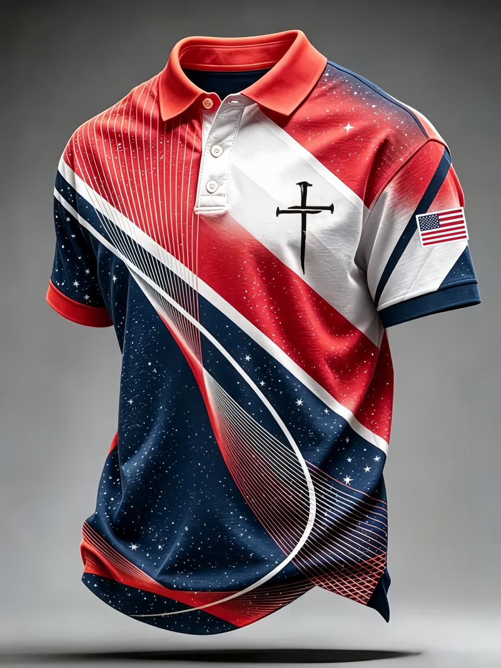 Men's Business Casual Faith Graphic Print Short Sleeve Polo Shirt