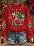 Women's Casual Printed Long-Sleeve Sweatshirt