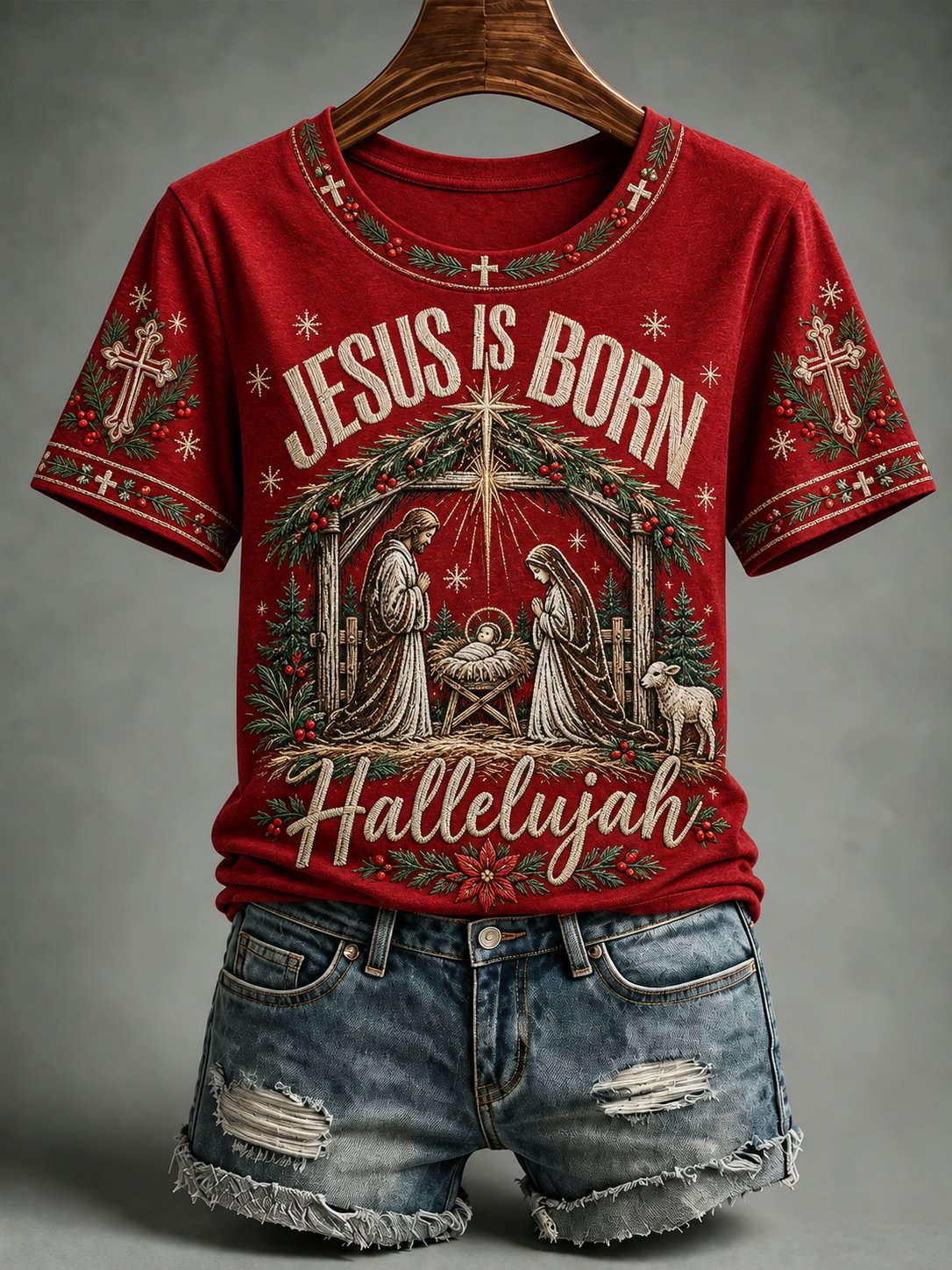 Women's Faith Christmas Printed T-shirt