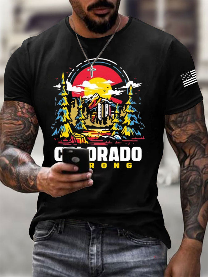 Men'S Colorado Strong Print Short Sleeve T-Shirt