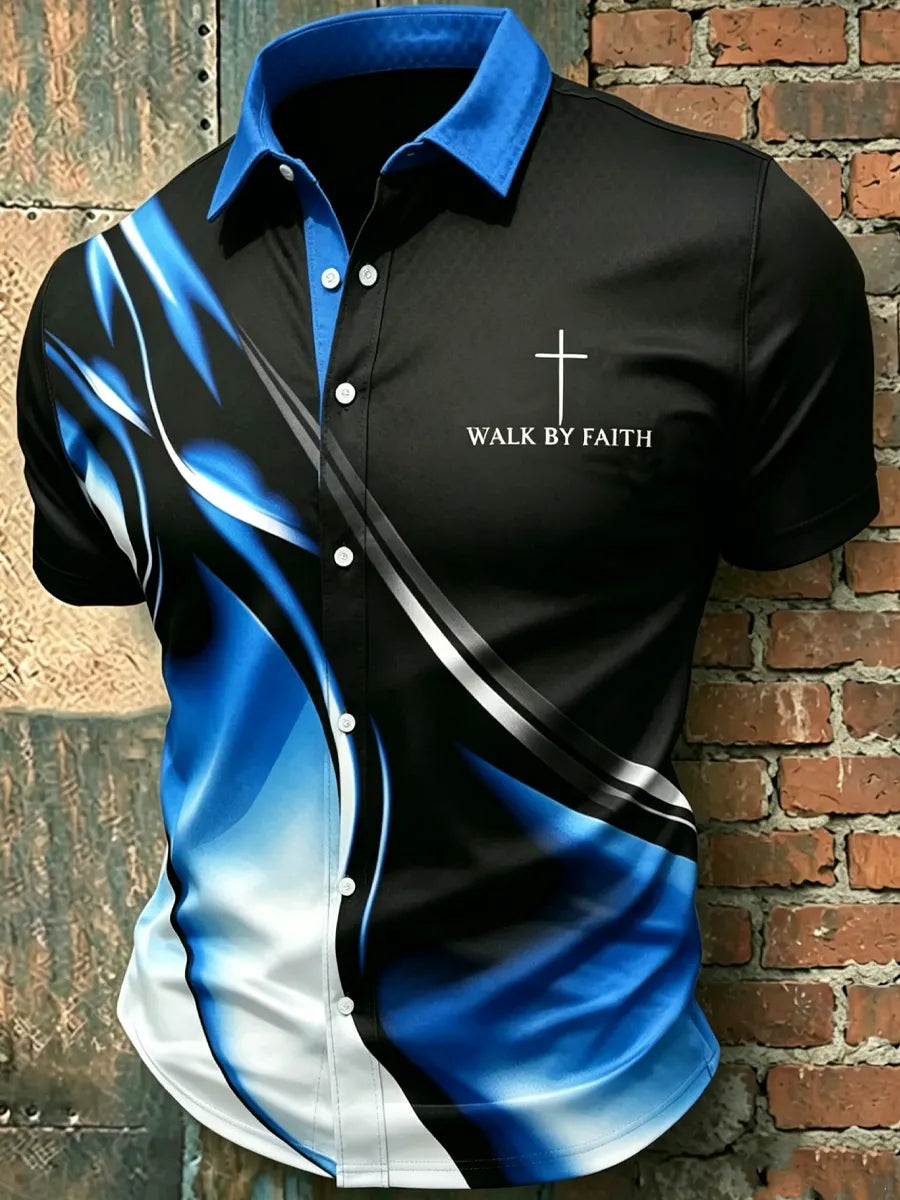 Men'S Faith Casual Printed Shirt