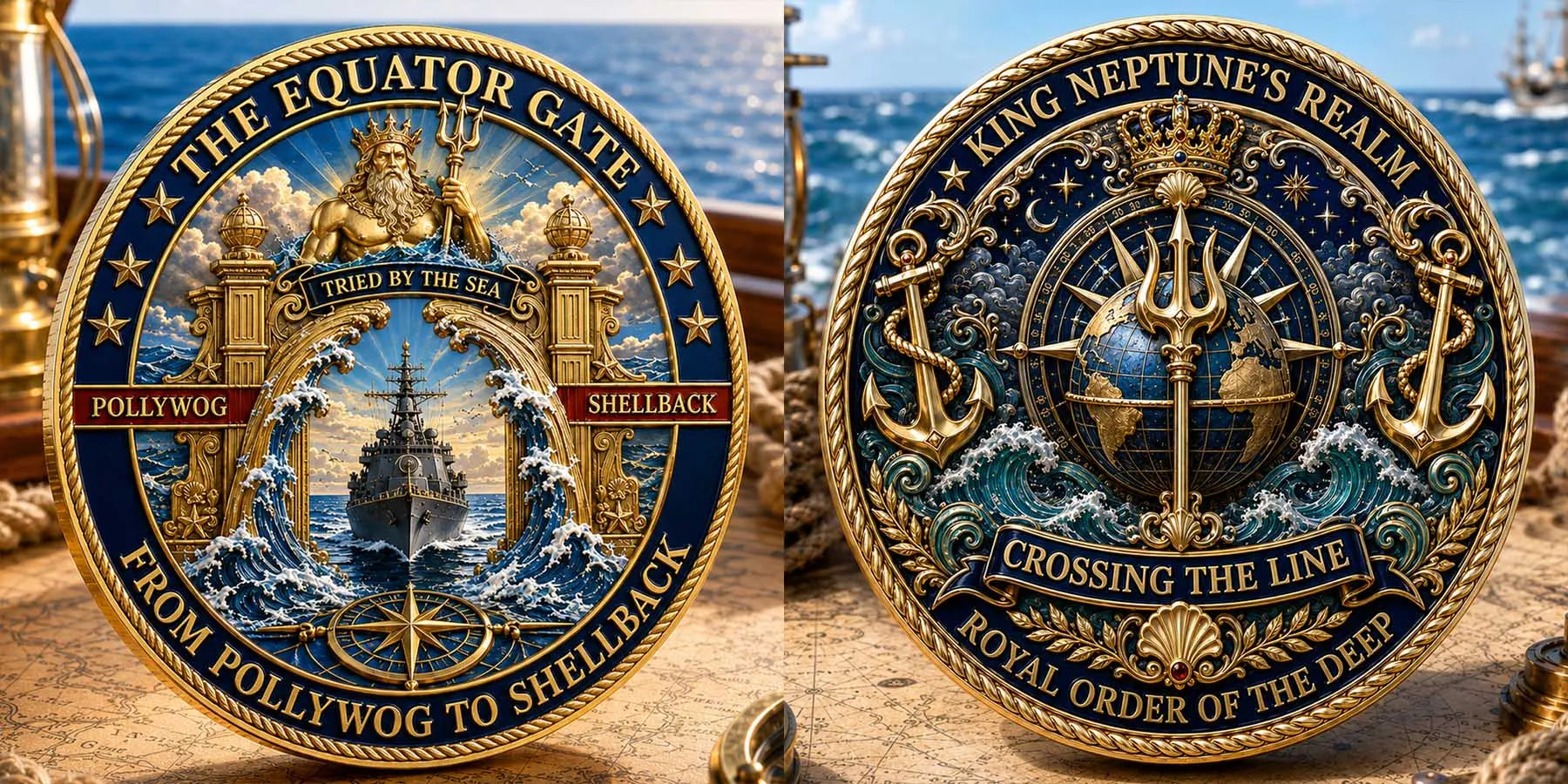 King Neptune’s Realm Commemorative Naval Metal Medal