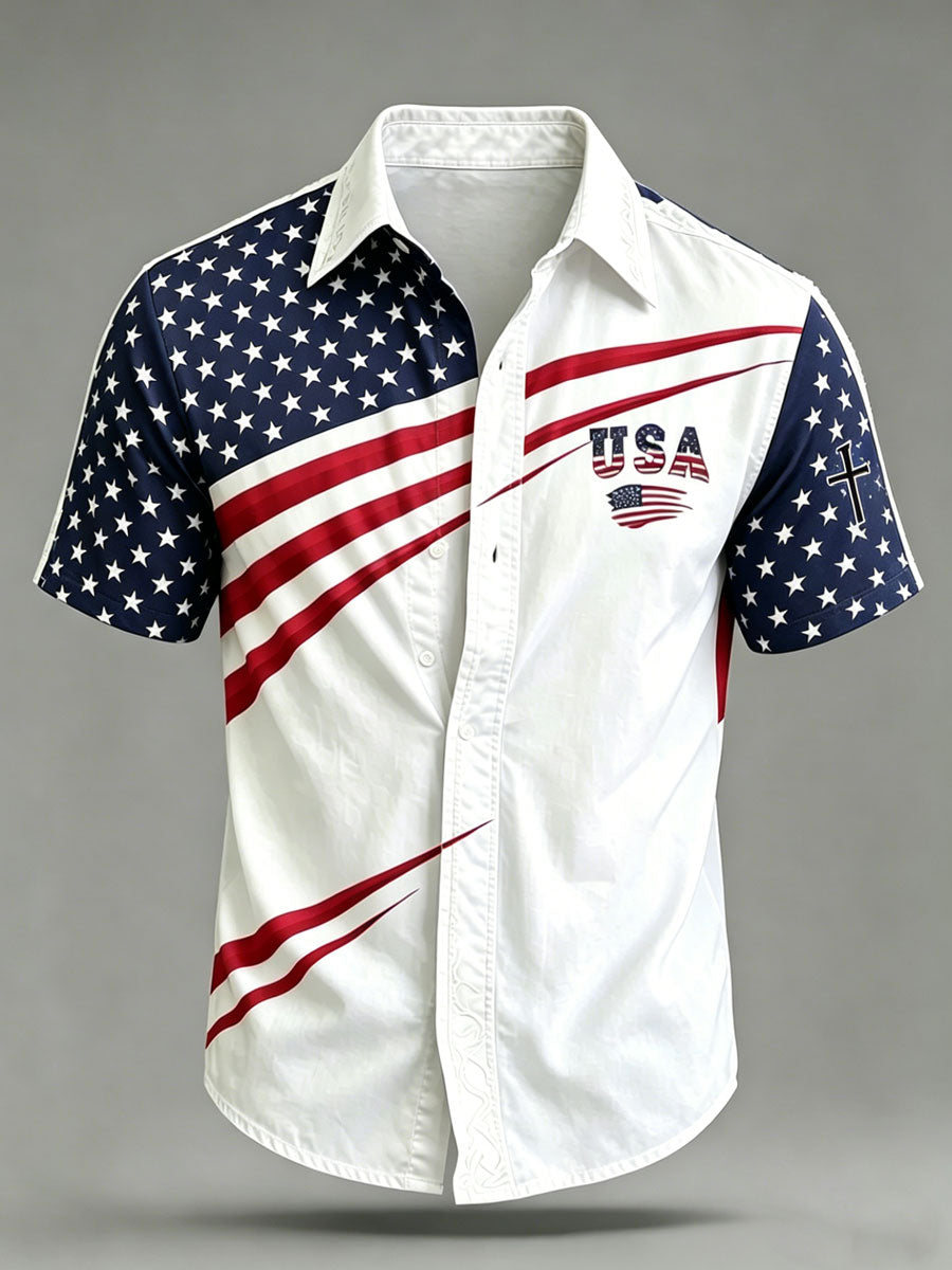 Men'S 250Th Anniversary National Faith Print  Shirt