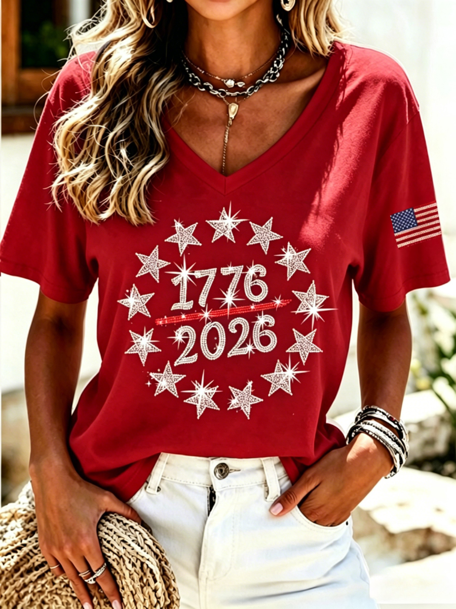 Women's 250 Years Printed Short Sleeve T-shirt