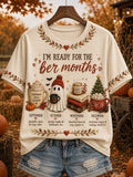 Women's Vintage I'm Ready For The Ber Months Print Casual T-shirt