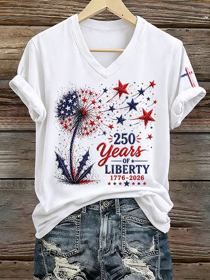 Women'S America Flag Print Casual T-Shirt