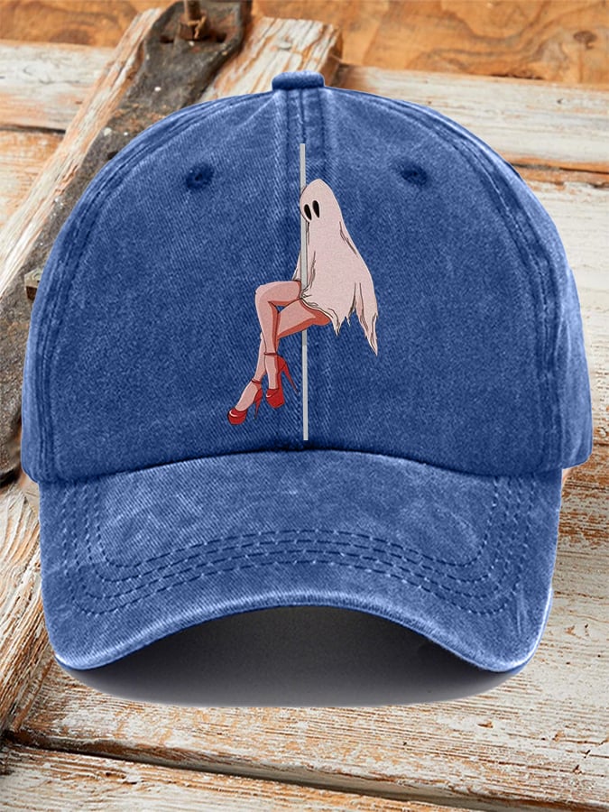 Retro Ghost Print Baseball Cap
