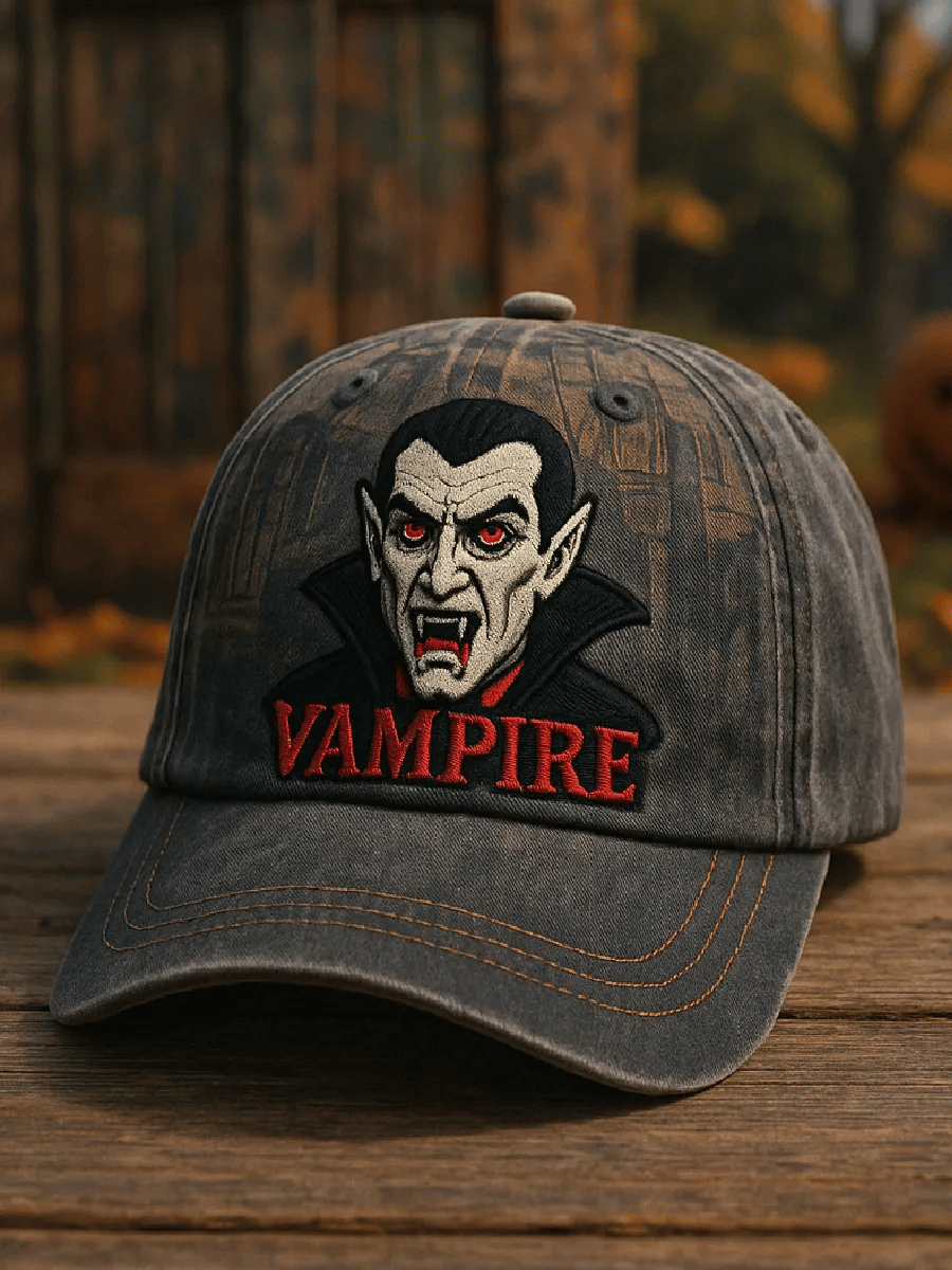Vintage Halloween Vampire Print Hat