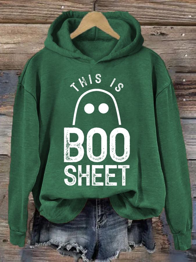 Women's Halloween This Is Some Boo Sheet Hooded Sweatshirt