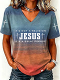 Women's Faith Cross Print Top