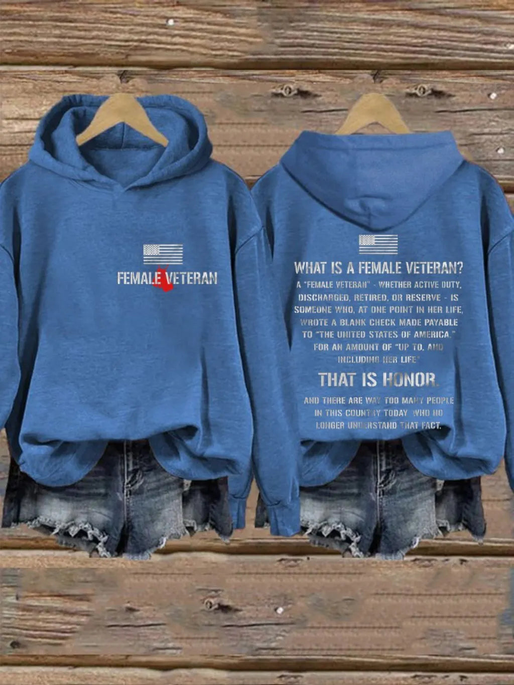 Women's Female Honor Veterans Day Printed Sweatshirt