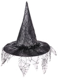 Women's Halloween Mesh Spider Web Witch Hat