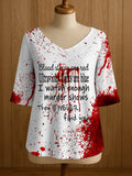 Women's Blood Stains Printed T-Shirt