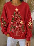 Women's Retro Christmas Print Sweatshirt