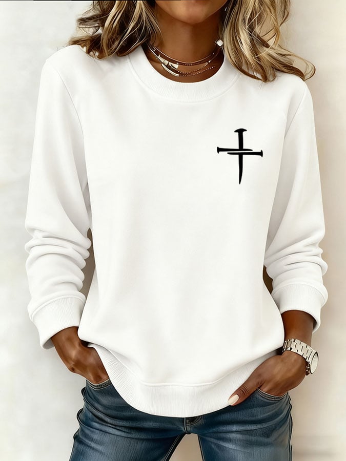 Women's Blessed By God Spoiled By My Husband Print Casual Sweatshirt