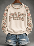 Women's PRAY Print Casual Sweatshirt