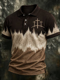 Men's Western-Style Faith Print Casual Polo Shirt