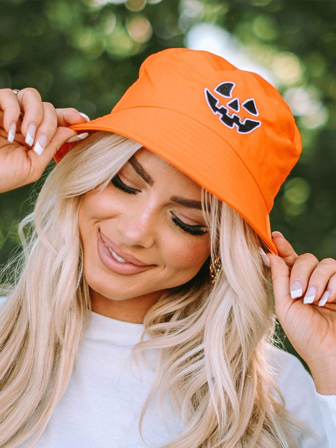 Women's Halloween Pumpkin Bucket Hat
