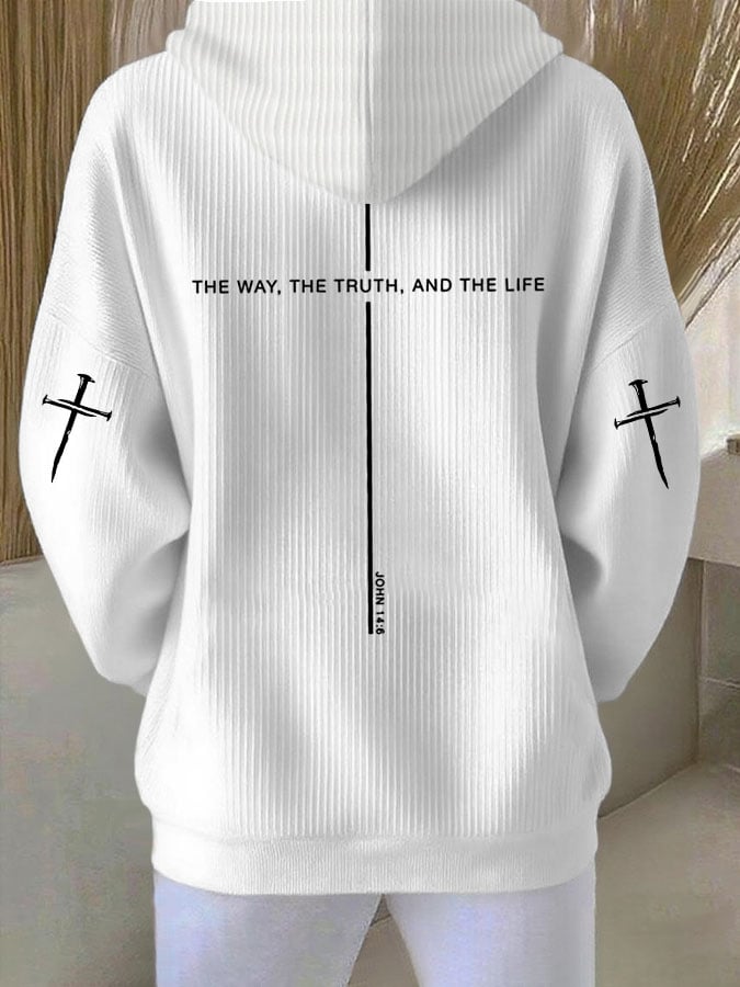 Women's The Way The Truth The Life Print Print Hooded Sweatshirt