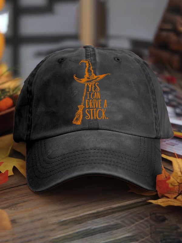 Unisex Vintage Yes I Can Drive A Stick Print Hat