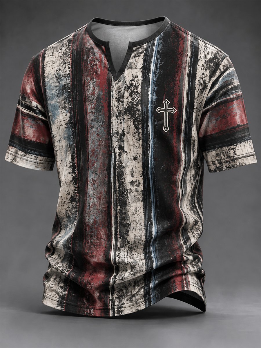 Men's Vintage Faith Faux-Linen T-shirt