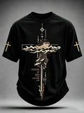Men's Fishers Of Men Matthew 4:19 Print Round Neck T-shirt