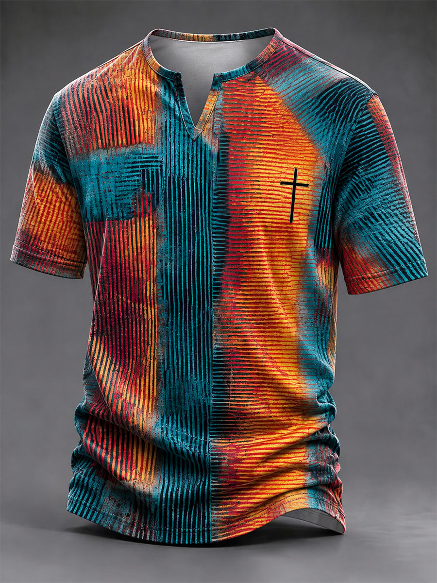 Men's Vintage Faith Faux-Linen T-shirt