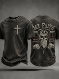 Men's Faith Biker Rider Print Short-Sleeve T-Shirt