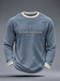 Men's Be Still And Know Psalm 46:10 Printed Waffle-Knit Top
