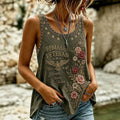 Female Veteran Honor Floral Tank Top