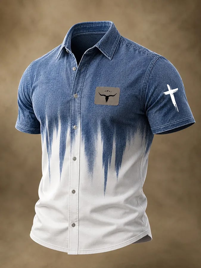 Men's Western Faith Print Shirt